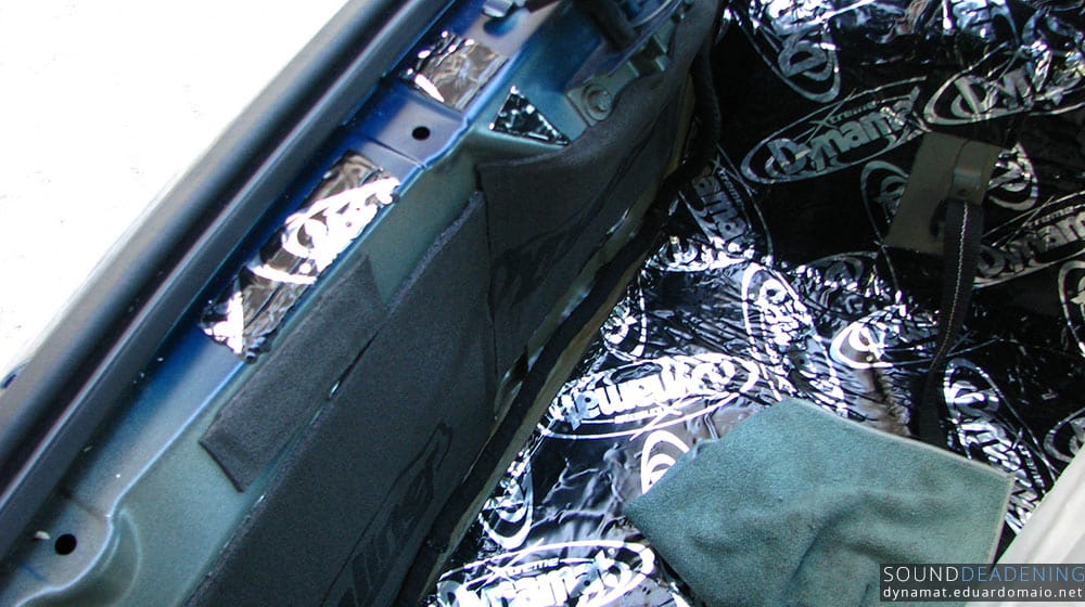 Dynamat Extreme and Dynaliner under the rear trunk lining
