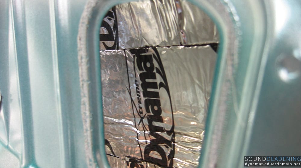 Dynamat on the outer rear wing skin